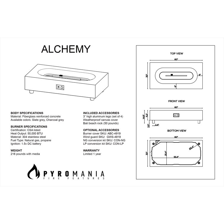 Ebern Designs Alchemy Concrete Fire Table Wayfair Canada